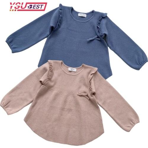 Toddler Baby Girls Boys Sweater Fashion Knitted Pullover Autumn Crewneck Kids Soft Wool Tops Outfits Long Sleeve Kids Clothes