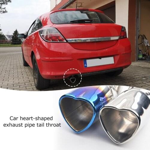 Heart Shaped Universal Car Exhaust Muffler Tip Stainless Steel Pipe Chrome Exhaust Tail Muffler Tip Pipe Silver Motorcycle Parts