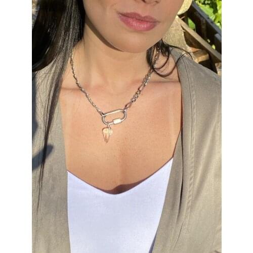 Hip hop Splicing Chain Femme Necklaces Gift Statement Club Jewelry Accessory For Women Fashion Geometric Pendant Punk Necklaces