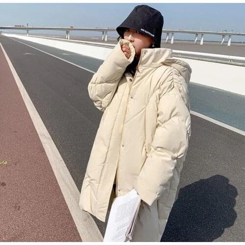 Women Long Bread Jacket Winter Warm Down Cotton Parka Coat Female Hooded Cotton-padded Coats Winter Thicken Warm Overcoat Loose