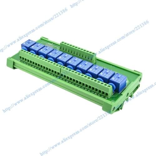 10 channels 3V 10A Relay Module driver board output amplifier board PLC board DIN rail mount relay SRD-3VDC-SL-C PNP