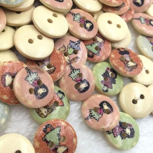 100pcs Mix Girl DIY Craft Scrapbook Buttons Sewing Appliques WB357