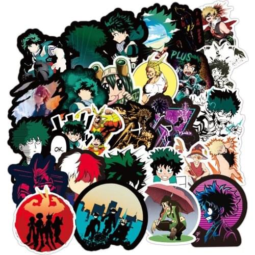 100PCS DIY Cartoon My Hero Academia Stickers Room Decoration Outdoor Camping Laptop Luggage Wall Sticker Living Room Wall Decor