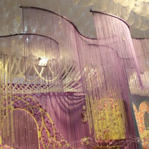 1x2m Shiny Tassel Flash Silver Line String Tassel MultiColor Curtain Window Divider Sheer Curtain Home Layout Wedding Decoration