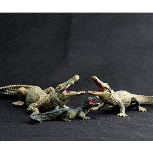 3pcs/set Crocodile Family Set Simulation Animals Model Wildlife Animals Toy Kids Toys Children Educational Props Kids Present