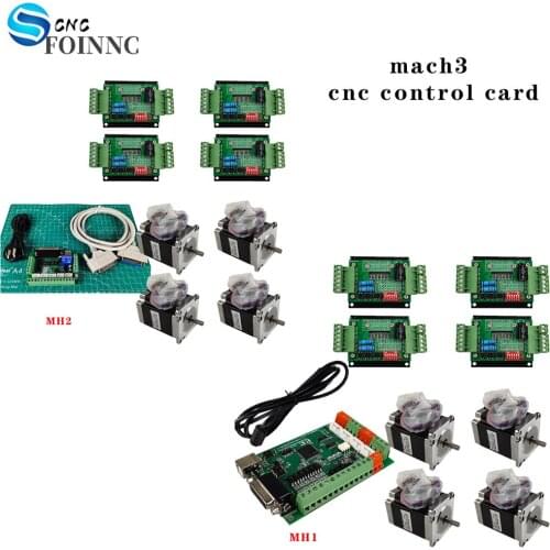 USB Mach3 4-axis cnc kit cnc controller TB6600 stepper motor driver nema23 motor speed control card suitable for winXPwin7