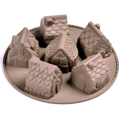 6 Cavity house shape Silicone soap mold handmade Chocolate Fondant cake mould Baking mold DIY Decoration tools