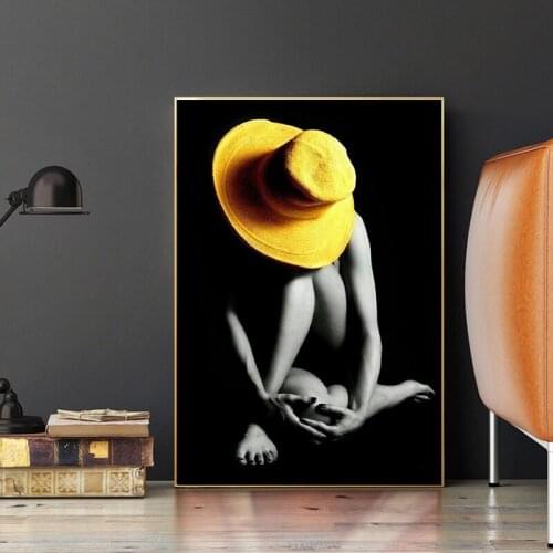 Abstract Home Wall Canvas Print Painting Nude Women Curl up Wall Art Posters and Prints for Bedroom Home Decor Pictures Cuadros