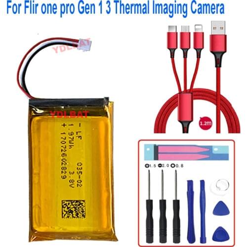 3.7V 520mAh Battery for Flir one pro Gen 1 3 Thermal Imaging Camera Batteries+USB cable+toolki