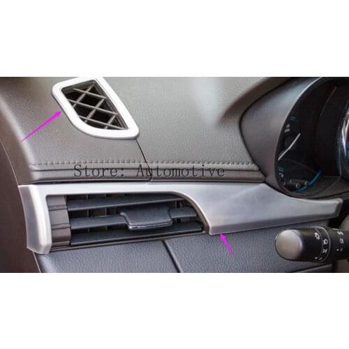 Accessories Matte Chrome Interior Middle Decoration Cover Trim 4pcs For Toyota Vios Yaris Sedan 2014 2015 2016 2017