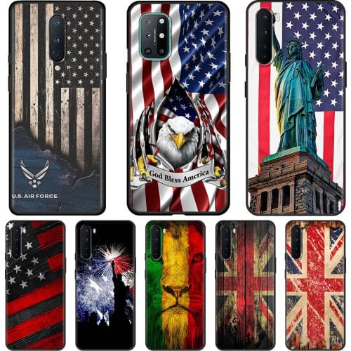America Usa Flag Cell Phone Case for OnePlus 8 Nord N10 N100 8T 7 8 7T 9 Pro 5G 6 6T 9R Mobile Phones Cover Shell Coque