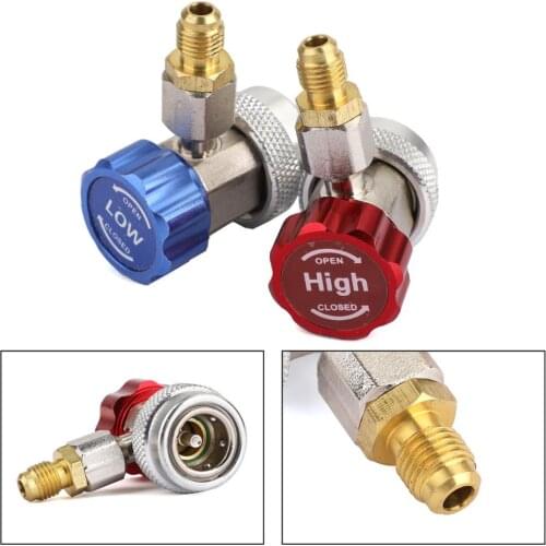 Areyourshop 2x R134A Quick Connector Adapter Coupler Auto A/C Manifold Gauge Low/High HVAC