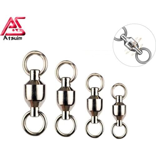 Atsuim10pcs Swivels 8-shaped Ring Connector Heavy Duty Ball Bearing Barrel Fishing Rolling Swivel Stainless Steel Connector