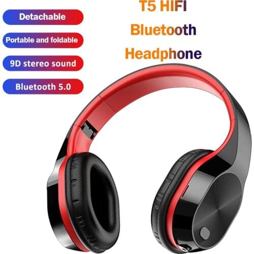 9D HIFI Folding Wireless Earphone Bluetooth 3.5mm Cable Jack With Mic Headphone Support SD TF Card For Xiaomi Music Bass Headset