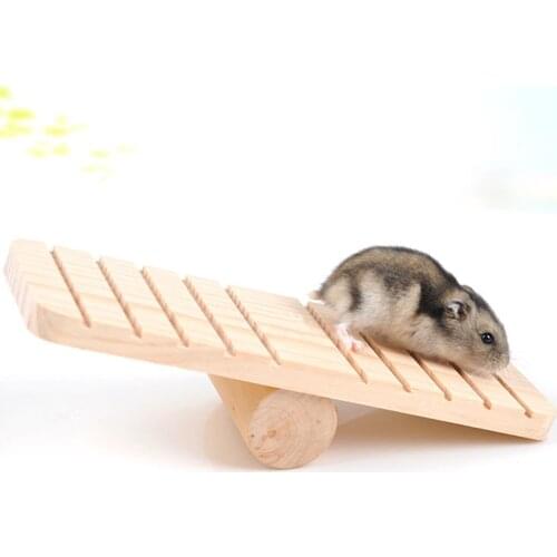 Hamster Seesaw Wooden Hanging Swing Set Ferret Climbing Ladder Chew Toys Suspension for Small Hamsters Squirrels Gerbils Mice