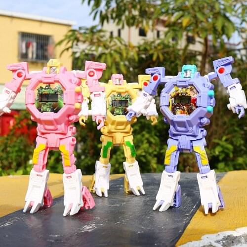 Childrens Watch Deformation Electronic Watch Childrens Toy Cartoon Anime Transformation King Kong Robot Watch For Boy Toy Gifts