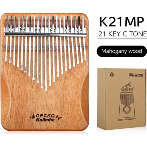 Gecko Kalimba 21keys Mahogany Wood Musical Boxes Thumb Piano Mbira Xylophone Music Instruments