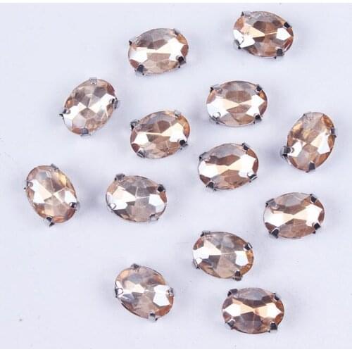 Art Thermo Mix Rhinestone 18MM Dark Blue Rhinestones Applique for Clothing Dress Oval Claws Diamond Rhinestones Sewn Crystals F