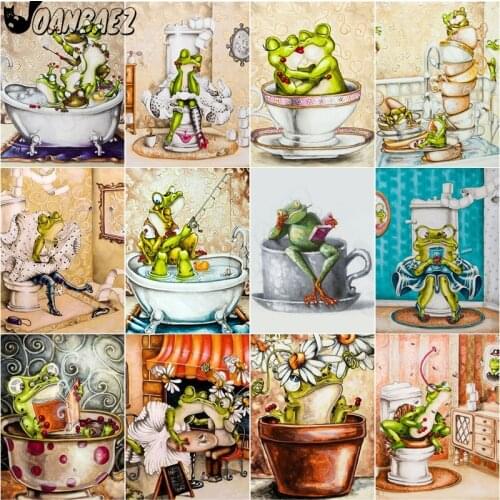 Little Frog 5D Diy Diamond Painting Cartoon Animal Cross Stitch Embroidery Mosaic Kit Hand-Inlaid Wall Decoration Design