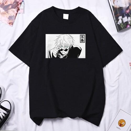 Comic Jujutsu Kaisen Cool Character T-Shirt For Girls Harajuku Loose Tee Shirt Hip Hop Gothic T Shirt 2021 Summer Woman T-Shirts