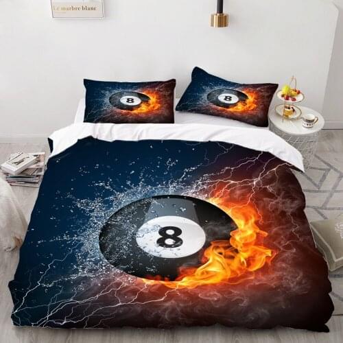 3D Printing Fashion Sports Billiard Quilt Cover Black Duvet Cover Set Sexy Girl Double Single Bed Linens For Adult Teen Home