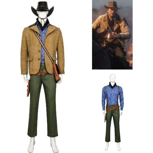 For Game Red Dead Redemption 2 Arthur Morgan Cosplay Costume Gunslinger Full Outfit Suit Halloween Carnival Party Costumes