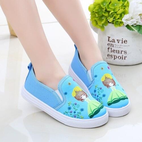 2020 New Spring Autumn Baby Girl Shoes Kids Canvas Shoes Slip-on Childrens Casual Sneakers Soft Comfortable Flat Princess Shoe