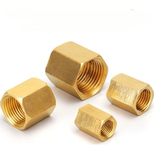 Brass Pipe Fitting Copper Hose Hex Coupling Coupler Fast Connetor Female Thread 1/8" 1/4" 3/8" 1/2" 3/4" BSP For Water Fuel Gas
