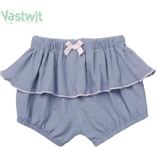 Summer Kids Girls Shorts Solid Color Baby Girl Cotton Bread Short PP Pants Fashion Newborn Ruffle Bloomers Shorts 6 Months-3Year
