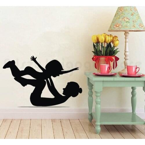 Matka i dziecko gimnastyka naklejka ścienna artystyczne nalepki ścienne dla dziecka dzieci przedszkole sypialnia Sport RoomH673