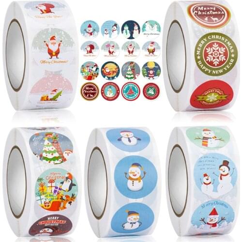 Cute Stickers Christmas Party Gift Sticker Decorative Sealing Sticker Merry Christmas Baking Sticker Envelope Scrapbook Sticker