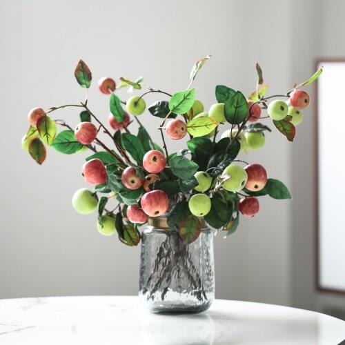Simulation Fruit Apple Branch Floral Arrangement Home Desktop Decoration Artificial Plants Home Accessories Gardem Decoration