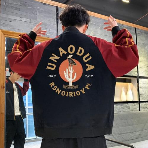 Mens jacket Korean fashion cool youth fashion brand print autumn new versatile Baseball Jacket mens jacket