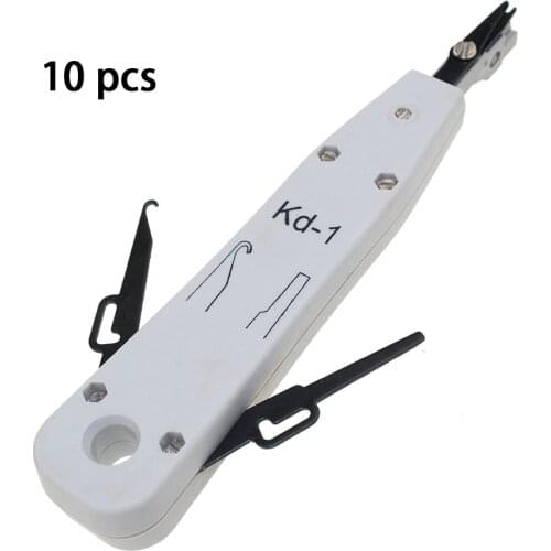 10PCS Silver KRONE KD-1 Punch Down Tool Kit With Sensor For Telecom Phone RJ11 Impact Ethernet LAN Network Cat5 RJ45 Cord