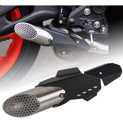 New Original motorcycle exhaust pipe aluminium+stainless FOR YAMAHA MT-07 2021 MT07 MT 07 CNC aluminium exhaust cover protection
