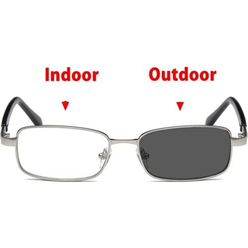 High Quality Photochromic Reading Glasses Men Women Classic Hyperopia Presbyopic Glasses metal Full Frame +1.5 2.5