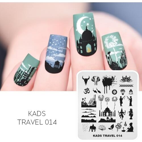 Nail Art Stamp Plate Exotic Fireworks Elephant Pattern Design Nail Stamping Image Template Sencil Plate For DIY Nail Design