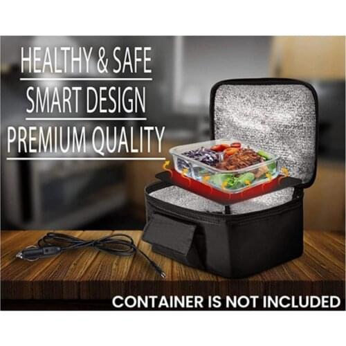 Portable Food Warmers Electric Heater Lunch Box Mini Oven 12V Car Power Black