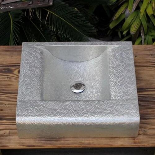 Simple and modern half - embedded wash basin hotel design sense of resistance to dirty white copper bright silver wash basin bas