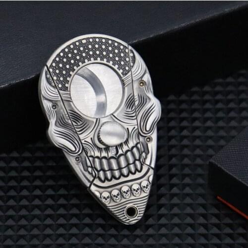 Luxury Mini Portable Pocket Skull Cigar Cutter Stainless Free Shipping Travel Cigar Cutter CT-027
