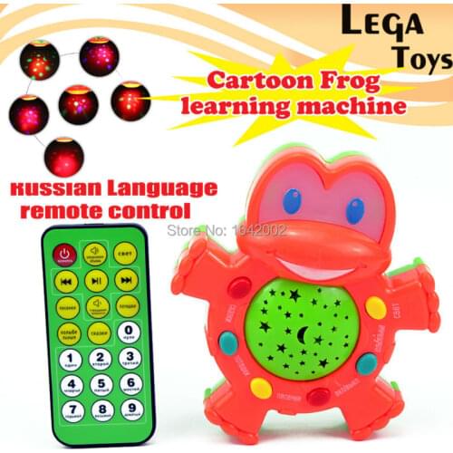 Russian Language RC Control Cartoon Frog Stories Teller,baby toy Learning Machines with Light Projection Educational toys
