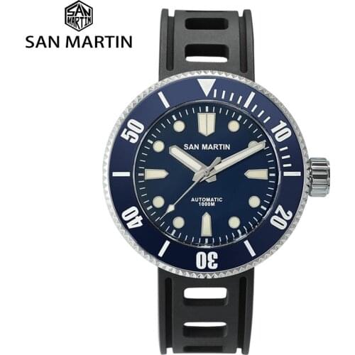 San Martin 62Mas Diver 3D Printing Full Luminous Surfing Dial Cusn8 Bronze NH35 Mens Automatic Mechanical Watch Sapphire 20 Bar