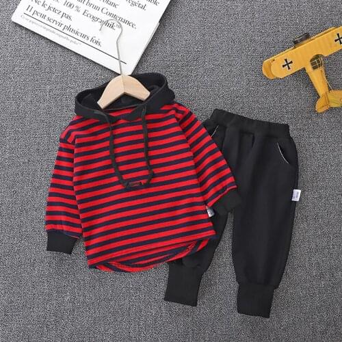 Boys Girls Suit Clothing Sports Tracksuit Striped 2 Pcs Sets Pants Top Suit Boys Casual Clothes Children Fashion Costume 2020