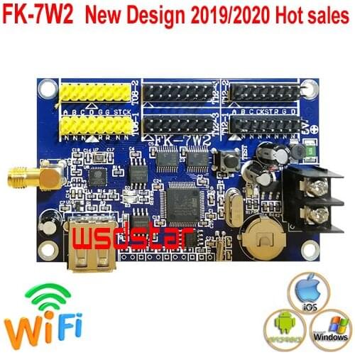FK-7W2 USB & WIFI LED controller card 2*HUB08 & 4*HUB12 1536*32 Single color Dual color LED controller card Replace FK-6W2