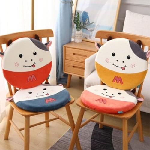 Cow U-Shaped Plush Sleep Neck Protection Pillow Seat Chair Back Round Cushion H3CC