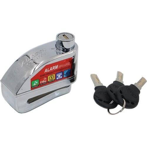 Universal New Waterproof Chrome Motorcycle Moto Bicycle Disc Alarm Lock With Alarm Adjustable Function