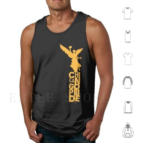 Chilango Pride / Orgullo Chilango Logo Yellow Tank Tops Vest Cotton Mexico Mexico City Cdmx Angel Independencia Angel Chilango