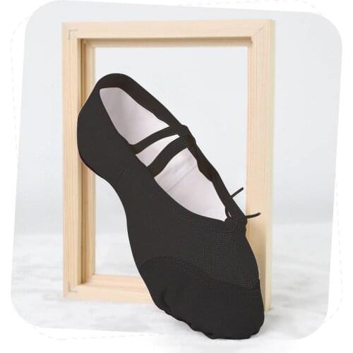 EU22-45 Yoga Slippers Teacher Gym Indoor Exercising Canvas Black Ballet Dance Shoes For Girls Kids Women