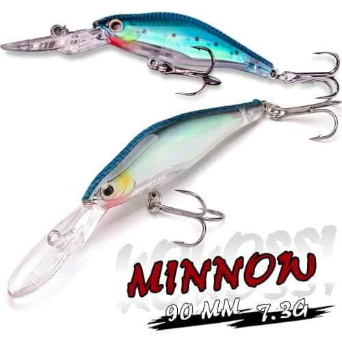 1PCS 3D Luminous Night Fishing Minnow Lure 9cm 7.3g Isca Artificial Hard Fishing Bait Minnow Lures Tackle With 2 Hooks Pesca