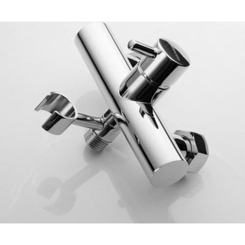 1PC Bibcock Brass Chrome Triangular Valve for Hot and Cold Faucet Water Mixer Tap Filling Angle Valves with Shower Bracket